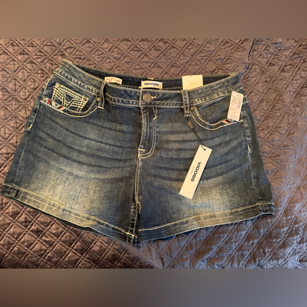 Vigoss Patriotic Blue Denim Shorts